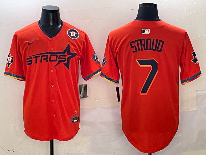 Men Houston Astros #7 Stroud Orange Fourth generation Joint Name Nike 2025 MLB Jersey style 6